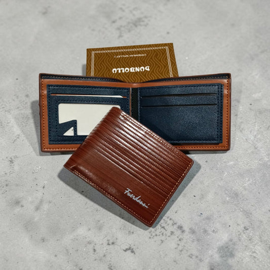 Fuerdanni Textured Striped Men's Bi-Fold Wallet