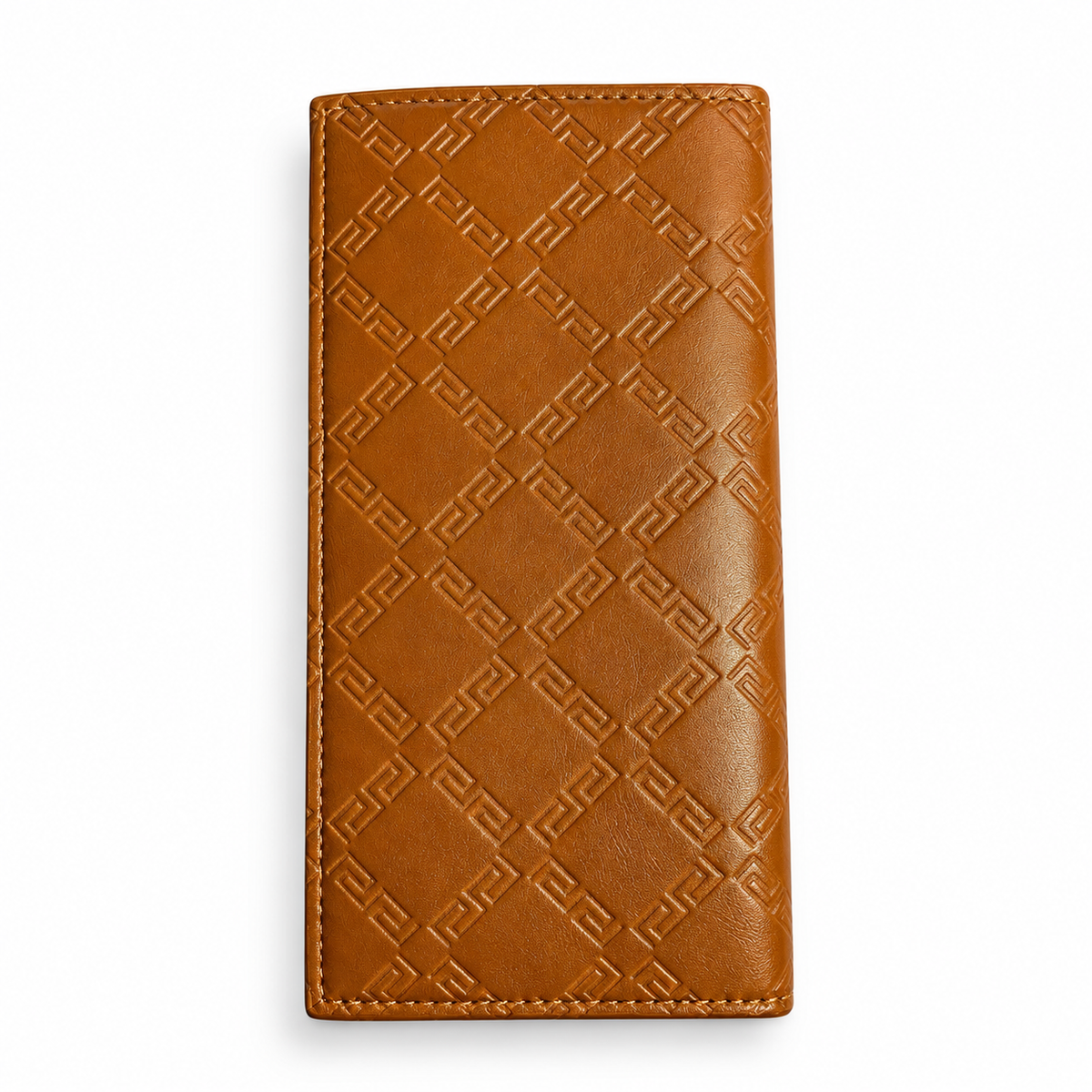 Premium Long Wallet for Men – Checkered Leather Design with Multiple Compartments