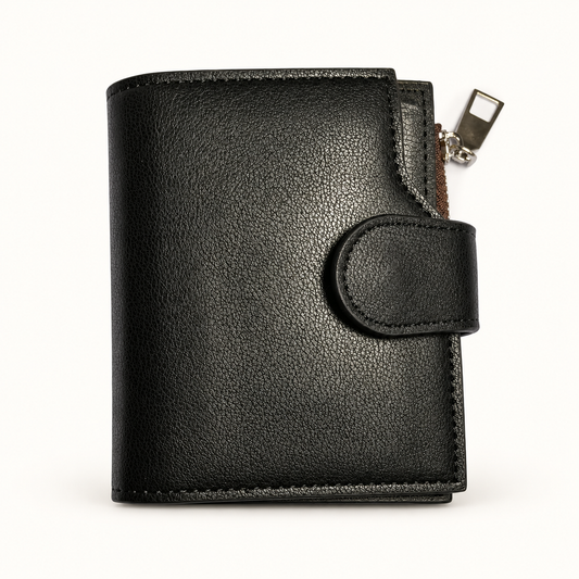 Men's Leather Wallet – Slim Bifold with Dual ID Windows & Coin Pocket