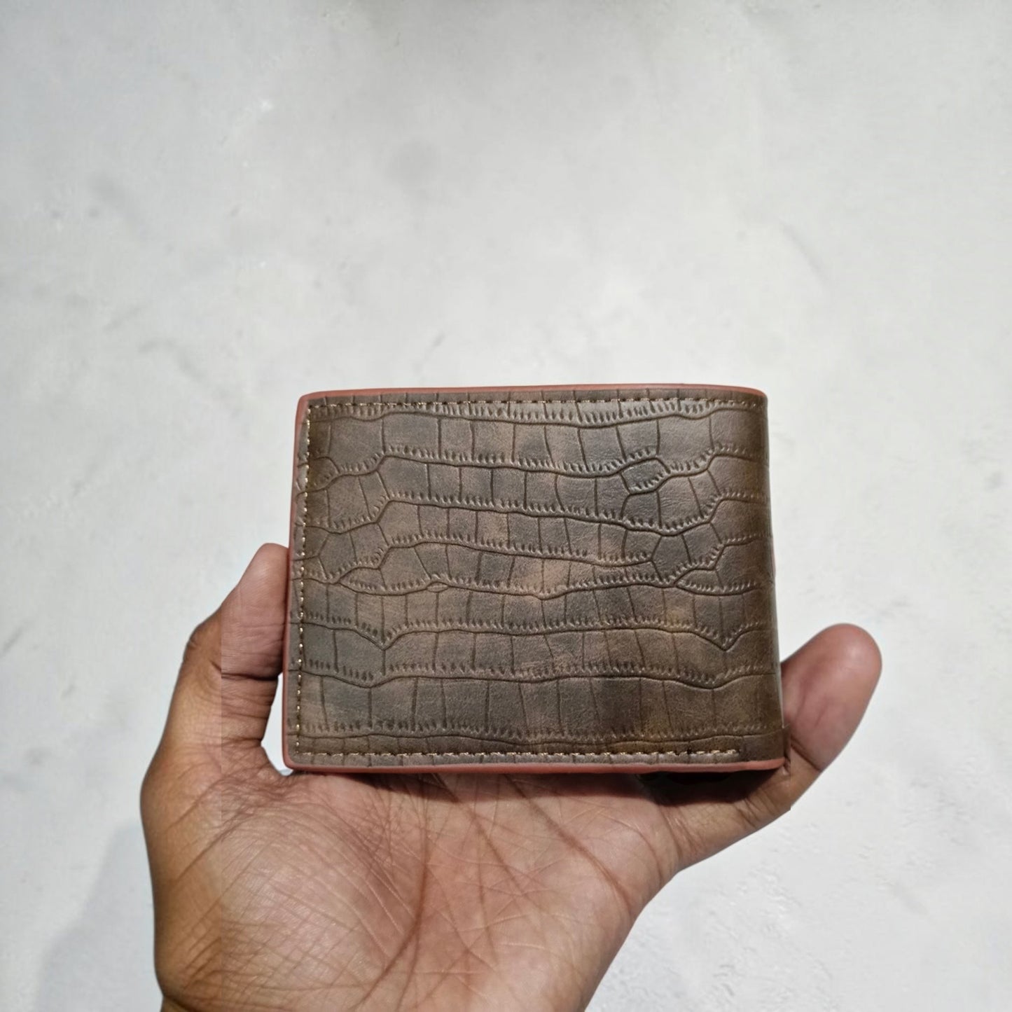 Emporio Armani Textured Bi-Fold Leather Wallet With Premium Box