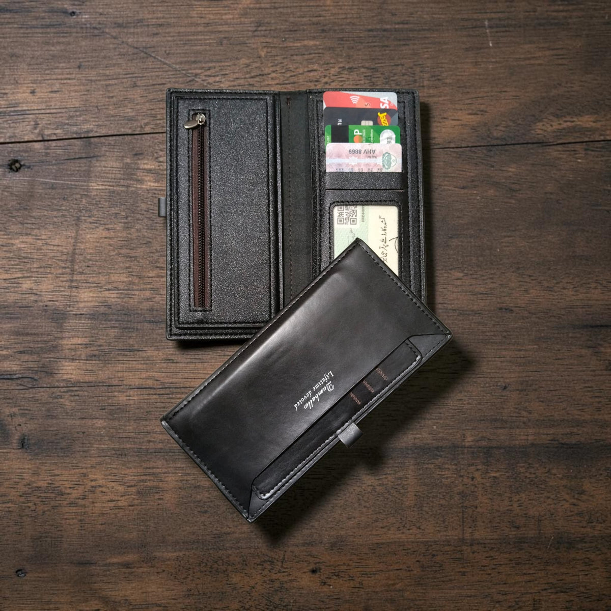 Premium Men's Long Leather Wallet – Multi Card Holder, Cash & Phone Organizer