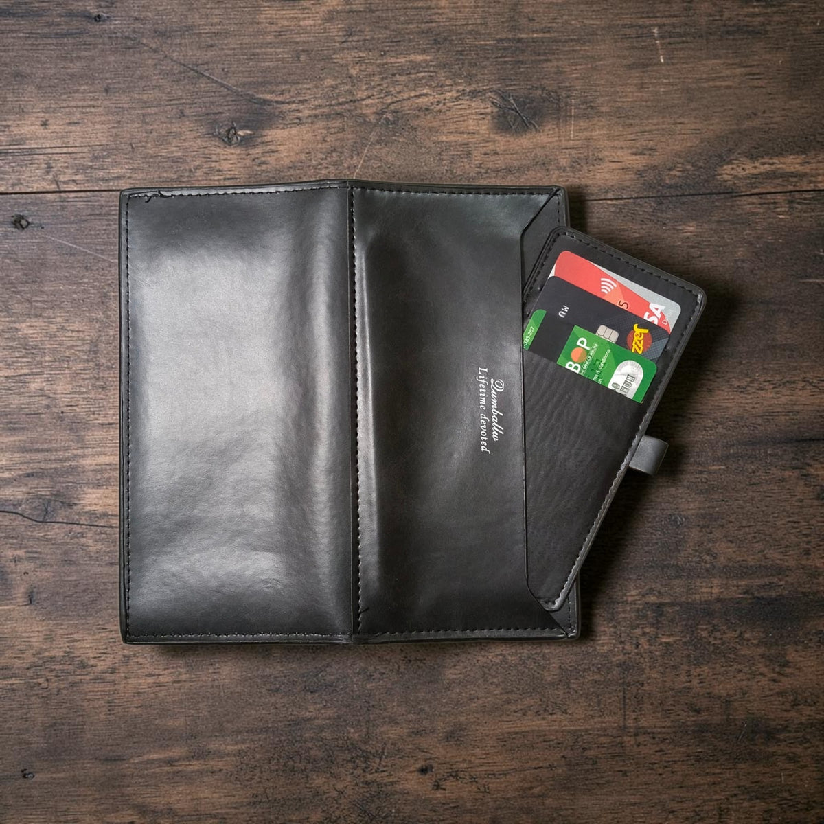 Premium Men's Long Leather Wallet – Multi Card Holder, Cash & Phone Organizer