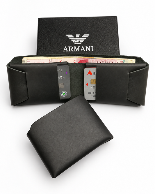 100% Genuine Leather Slim Bifold Wallet for Men – Minimalist Card & Cash Holder