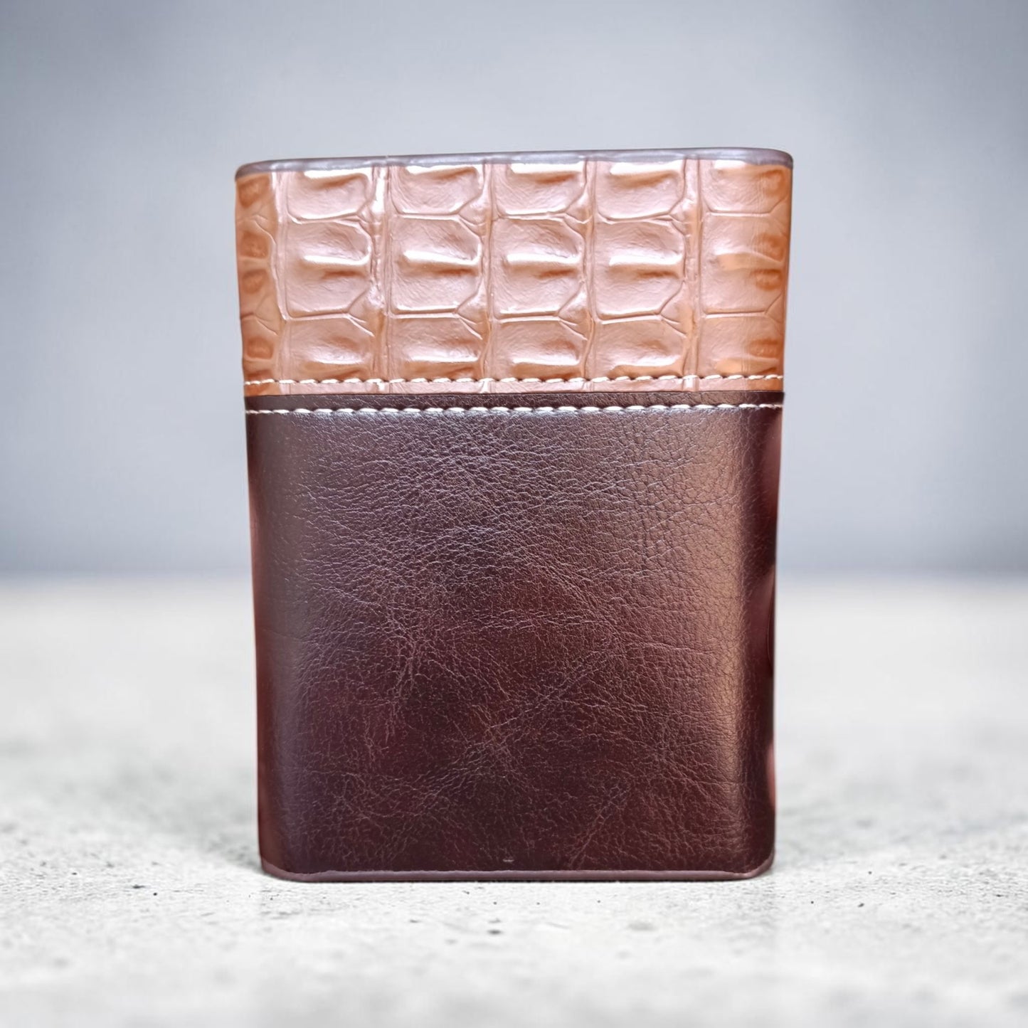 Men’s Leather Trifold Wallet with Clear ID Window & Multi-Card Slots
