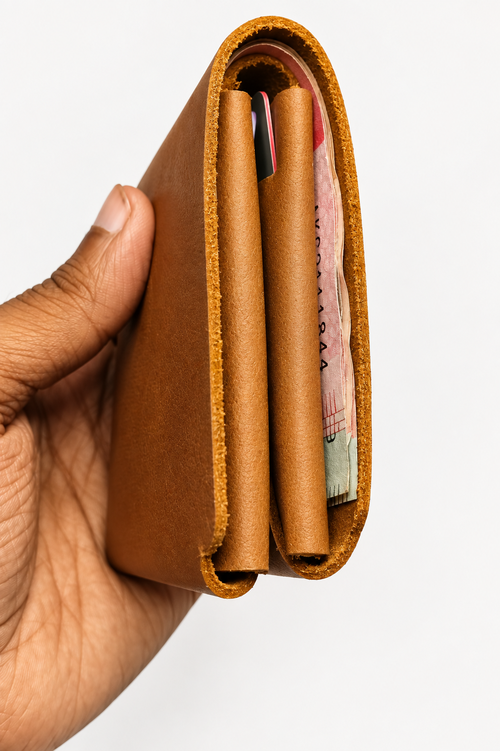 100% Genuine Leather Slim Bifold Wallet for Men – Minimalist Card & Cash Holder