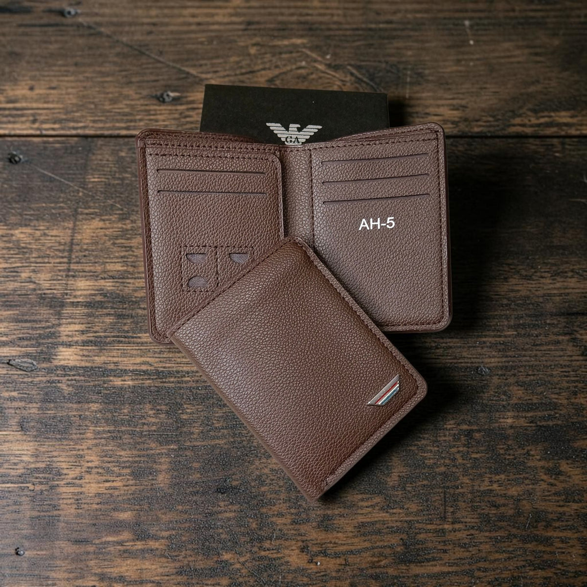 Slim Men's Black Textured Leather Wallet with Multiple Card Slots