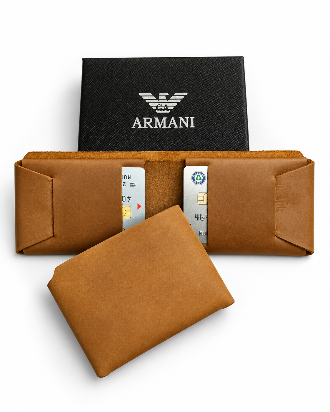 100% Genuine Leather Slim Bifold Wallet for Men – Minimalist Card & Cash Holder