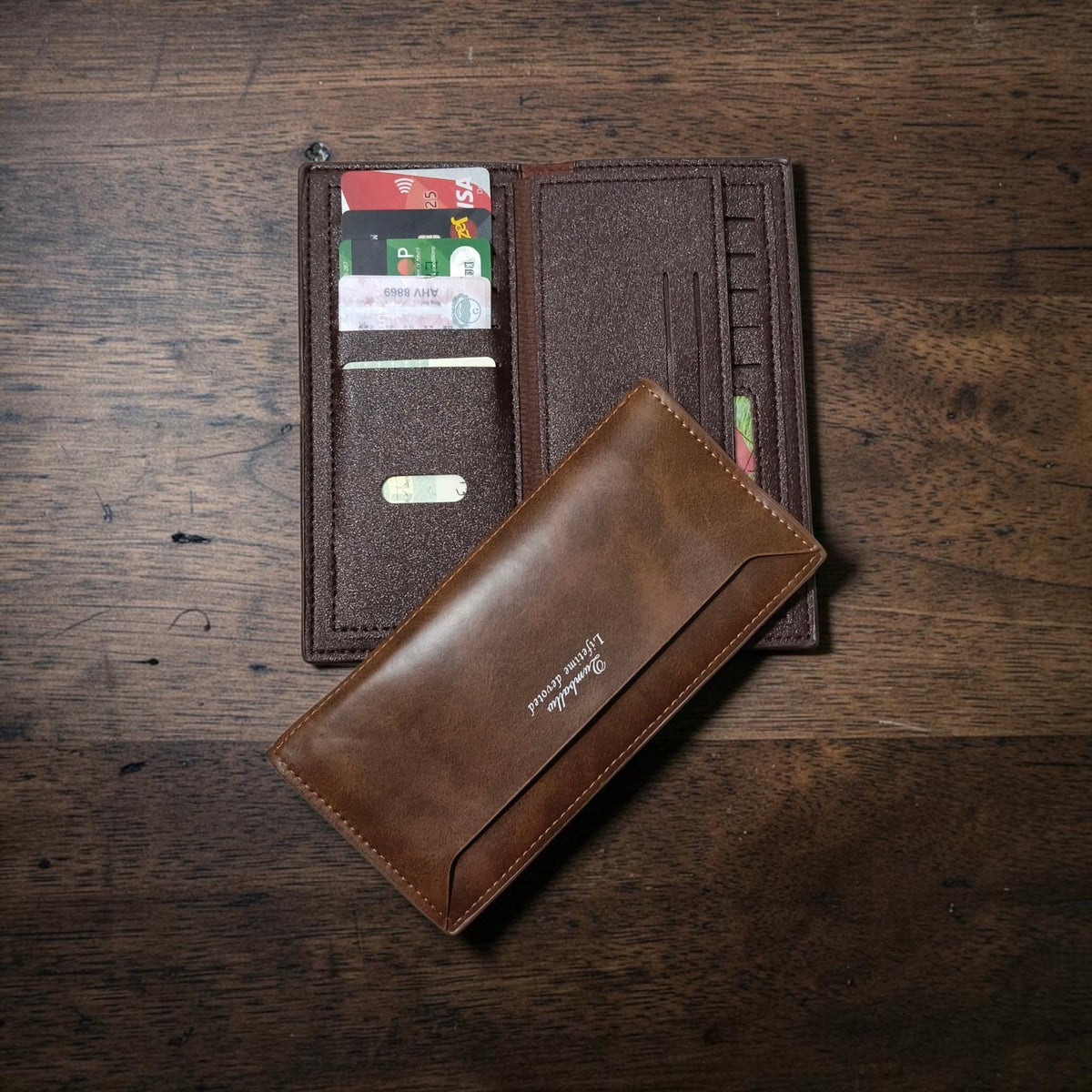 Premium Men's Long Leather Wallet – Multi Card Holder, Cash & Phone Organizer